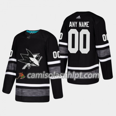 Camisola San Jose Sharks Personalizado 2019 All-Star Adidas Preto Authentic - Homem